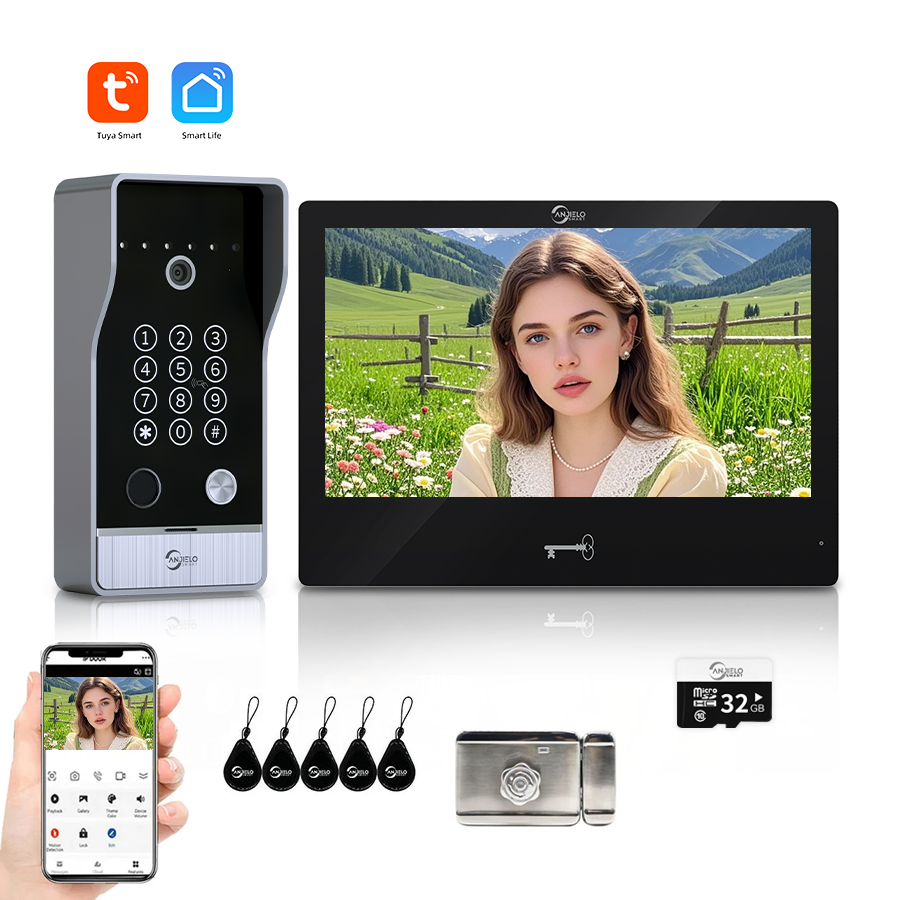 AnjieloSmart 7-inch Monitoring Video Doorbell Intercom System Waterproof Door Entry Intercom  for Villas