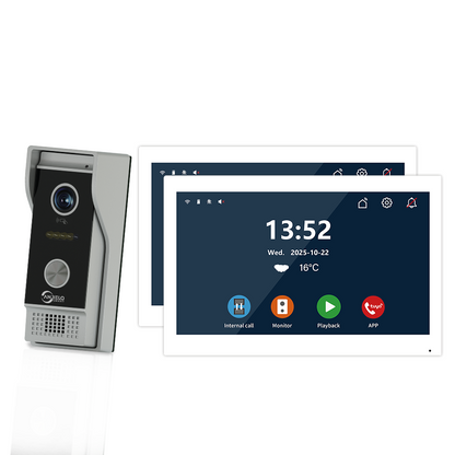 Anjielo 10 Inch Touch Screen 1080P Doorbell Camera Wired Video IC Unlock for Villa Home TUYA Video Intercom Door Phone Kit