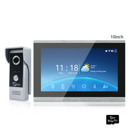 Anjielo IP65 Waterproof 7-Inch 10-Inch WiFi Villa Video Intercom System Tuya APP Controls  Doorbell Kit