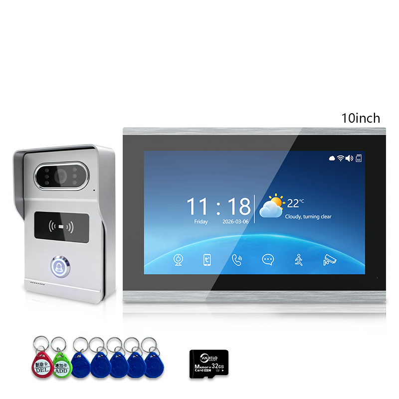 Anjielo Tuya Smart Home Villa Security Video Doorbell Infrared Night Vision 4 Wire Video Intercom System