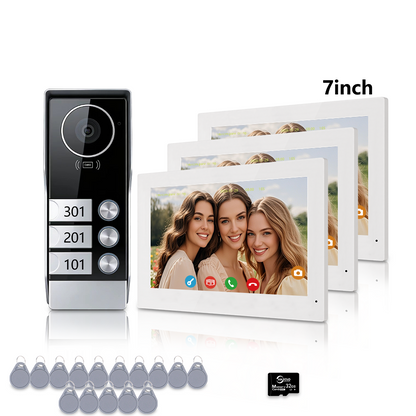 AnjieloSmart Tuya Smart 2-Wire Video Intercom System 7" HD Touch Screen for 2-4 Families