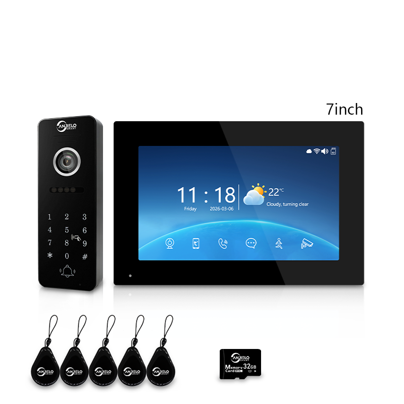 Anjielo 7 Inch 10 Inch Touch Monitor 4 Wire Tuya Video Intercom System Tuya Smart Life APP For Villa Home Security
