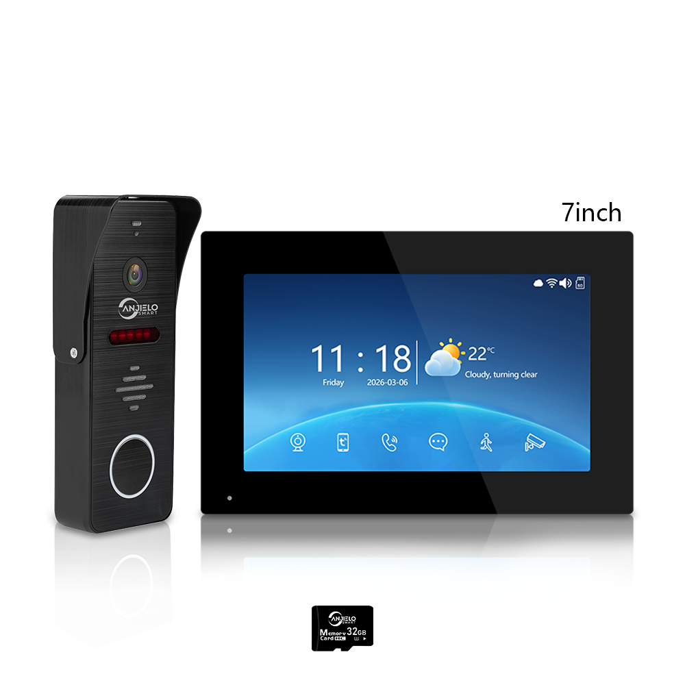 Tuya WiFi 4-Wire Video Door Phone Intercom | IP65 Waterproof Door Station + 7/10 Inch Touch Indoor Monitor for Villa