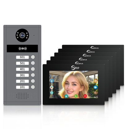 AnjieloSmart Newest Tuya Wifi AHD Doorphone with 7/10 Inch Monitors Video Intercom System  for Multi-family Users.