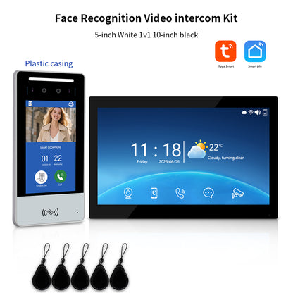 Anjielo Tuya 3D AI Facial Recognition Video Intercom, 5 Ways Unlock Villa Multi-Family Video Door Phone