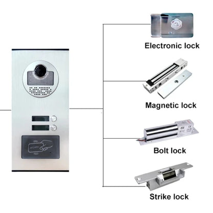 Anjielo apartment intercom system 7-inch video doorbell intercom kit aluminum alloy camera can be equipped with 2/3/4 intercom system