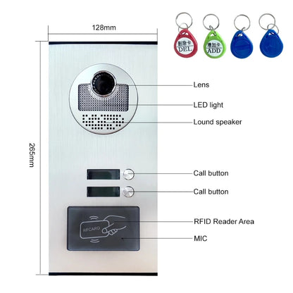 Anjielo apartment intercom system 7-inch video doorbell intercom kit aluminum alloy camera can be equipped with 2/3/4 intercom system
