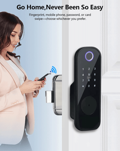 Anjielo Wireless Tuya Smart Fingerprint Lock All-in-One and Wire-Free lock Semiconductor Fingerprint Recognition