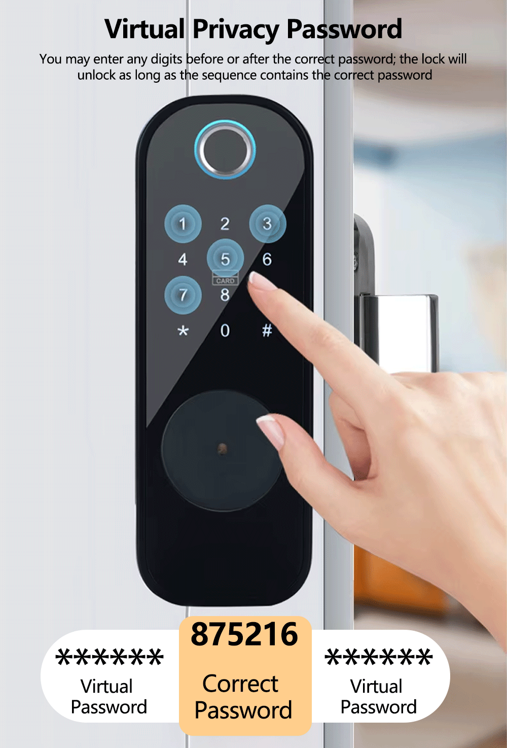Anjielo Wireless Tuya Smart Fingerprint Lock All-in-One and Wire-Free lock Semiconductor Fingerprint Recognition