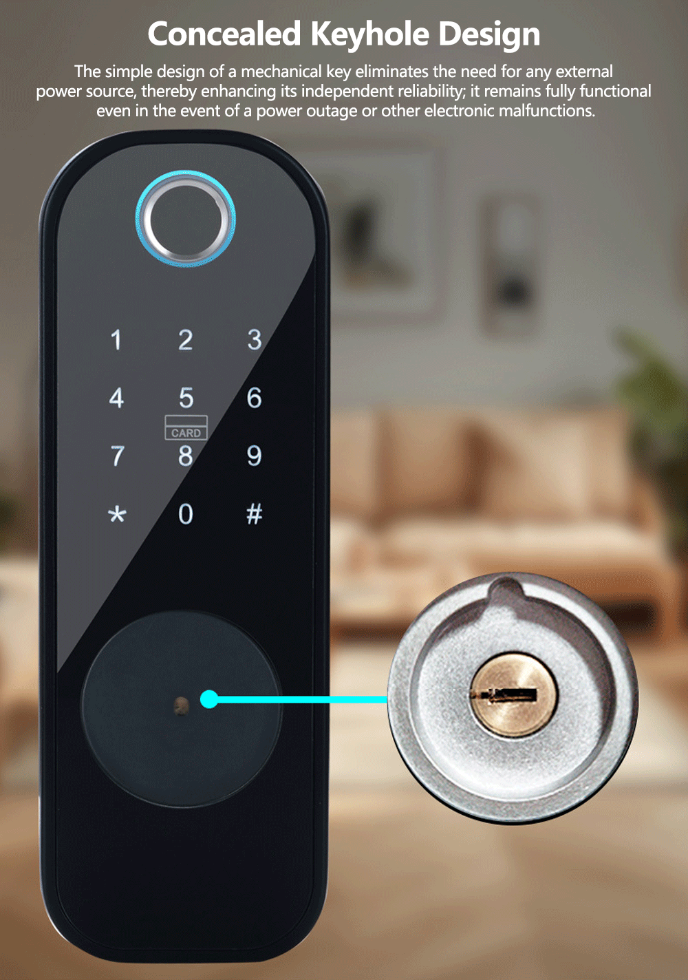 Anjielo Wireless Tuya Smart Fingerprint Lock All-in-One and Wire-Free lock Semiconductor Fingerprint Recognition