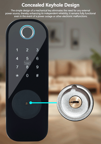 Anjielo Wireless Tuya Smart Fingerprint Lock All-in-One and Wire-Free lock Semiconductor Fingerprint Recognition