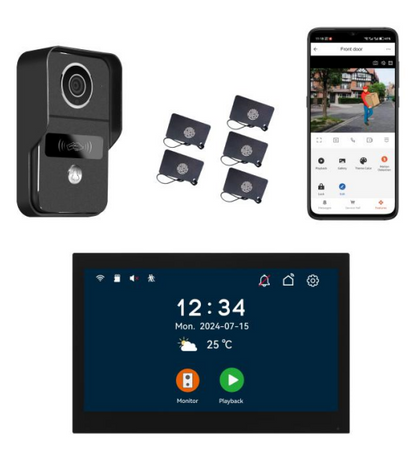 Anjielo camera doorbell phone two-way intercom for home security with night vision 2-wire video doorbell intercom system 10.1 inch touch screen