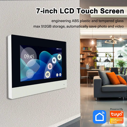 Anjielo Home security 2-wire video doorbell intercom system 7 inch touch screen with night vision
