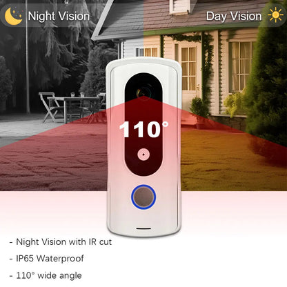 Anjielo Home security 2-wire video doorbell intercom system 7 inch touch screen with night vision