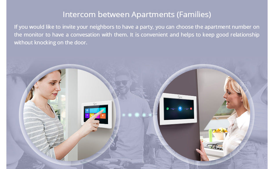 Anjielo 2 wire Video Video Intercom Doorbell 1080P Tuya 7 Inch Touch Monitor Support Dahua and Hikvision and IP Camera