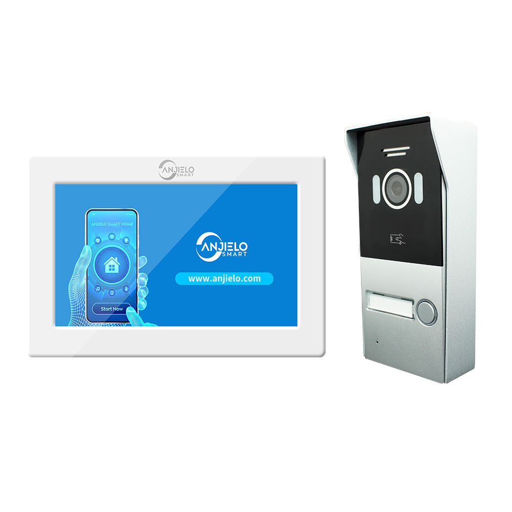 Anjielo 2 wire Video Video Intercom Doorbell 1080P Tuya 7 Inch Touch Monitor Support Dahua and Hikvision and IP Camera