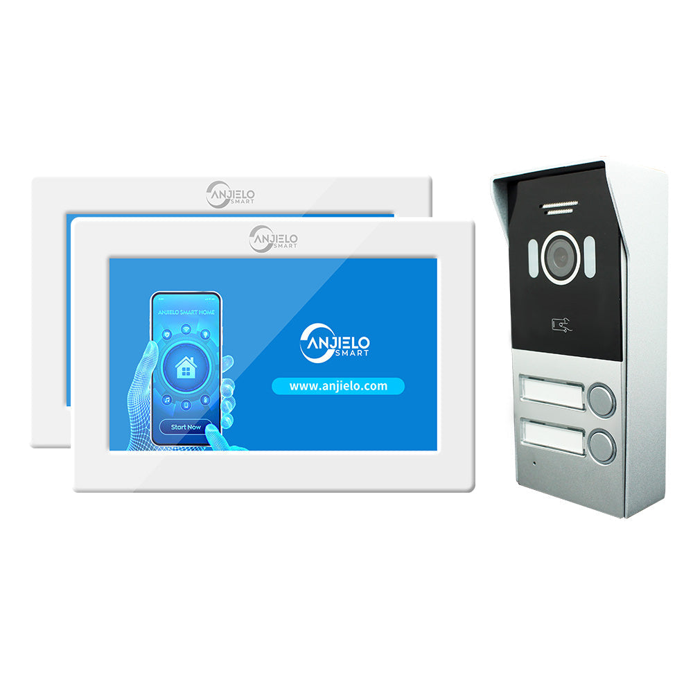 Anjielo 2 wire Video Video Intercom Doorbell 1080P Tuya 7 Inch Touch Monitor Support Dahua and Hikvision and IP Camera