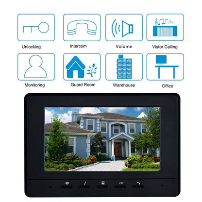 Anjielo Apartment Video Doorphone Intercom System 7 inch Monitor Video Doorbell  Night Vision Waterproof for Home Security