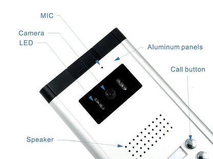 Anjielo Apartment Video Doorphone Intercom System 7 inch Monitor Video Doorbell  Night Vision Waterproof for Home Security
