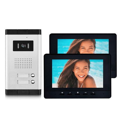 Anjielo Apartment Video Doorphone Intercom System 7 inch Monitor Video Doorbell  Night Vision Waterproof for Home Security