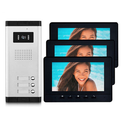 Anjielo Apartment Video Doorphone Intercom System 7 inch Monitor Video Doorbell  Night Vision Waterproof for Home Security