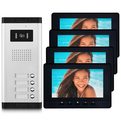 Anjielo Apartment Video Doorphone Intercom System 7 inch Monitor Video Doorbell  Night Vision Waterproof for Home Security
