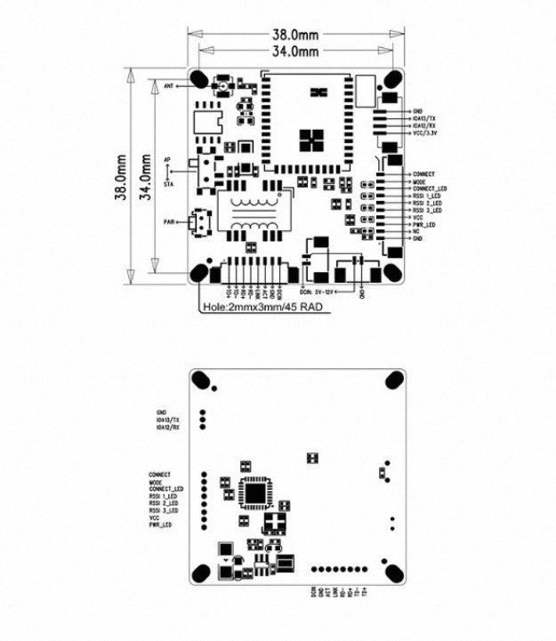 Anjielo WiFi Halow graphics integrated transmission 802.11AH low-frequency module UAV human graphics transmission module