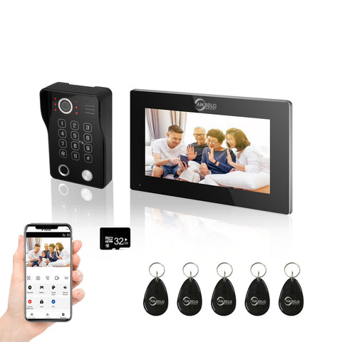 Anjielo with infrared night vision HD 1080p camera, 148° ultra-wide field of view, with camera and monitor family villa apartment viewing system