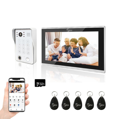 Anjielo with infrared night vision HD 1080p camera, 148° ultra-wide field of view, with camera and monitor family villa apartment viewing system