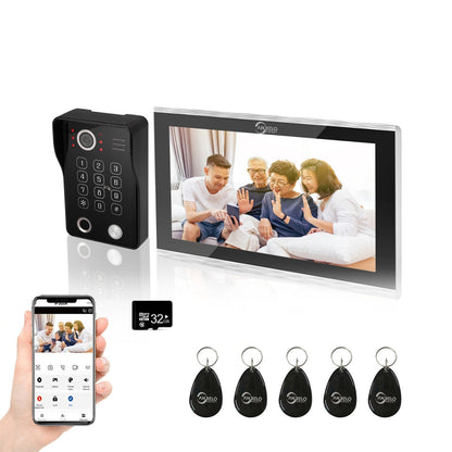 Anjielo with infrared night vision HD 1080p camera, 148° ultra-wide field of view, with camera and monitor family villa apartment viewing system