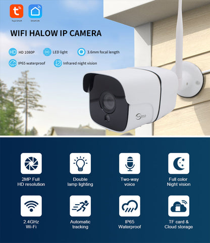 Anjielo 1000m long range night Vision WIFI camera device Smart home security and protection 2 megapixel Tuya WIFI HaLow webcam