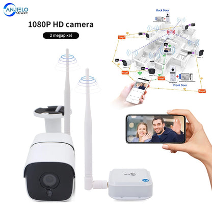 Anjielo 1000m long range night Vision WIFI camera device Smart home security and protection 2 megapixel Tuya WIFI HaLow webcam