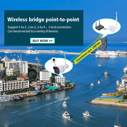 Anjielo 1000m long range night Vision WIFI camera device Smart home security and protection 2 megapixel Tuya WIFI HaLow webcam