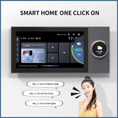 Anjielo 7-inch high-definition screen with a rotary knob for control, supporting mobile phone connection to the host with a 32GB storage card for home music background playback.