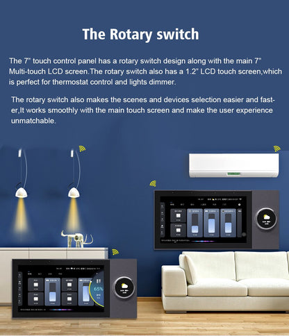 Anjielo 7-inch high-definition screen with a rotary knob for control, supporting mobile phone connection to the host with a 32GB storage card for home music background playback.