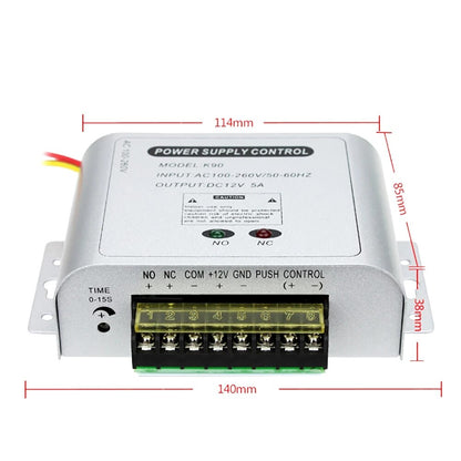 Anjielo Door Access System Electric Power Supply Control AC 100-260V DC 12V 3A Miniature Power/Electric Lock Power/Access Control System