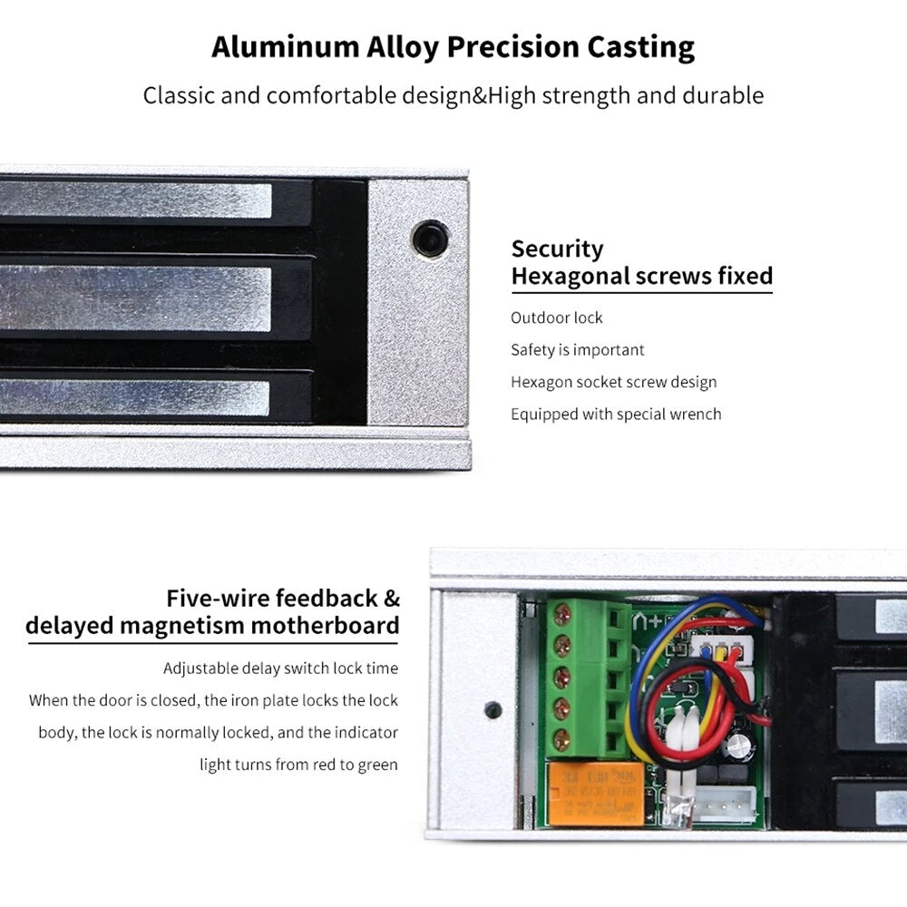 smart door lock Flush Mount 180Kg 12V Electric Magnetic Electromagnetic Lock for Door Gate Access