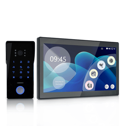 Anjielo Smart IP Dual Line Doorbell with 10 Inch Touch Screen Password IC Card Unlock 1080P Camera Video Intercom System
