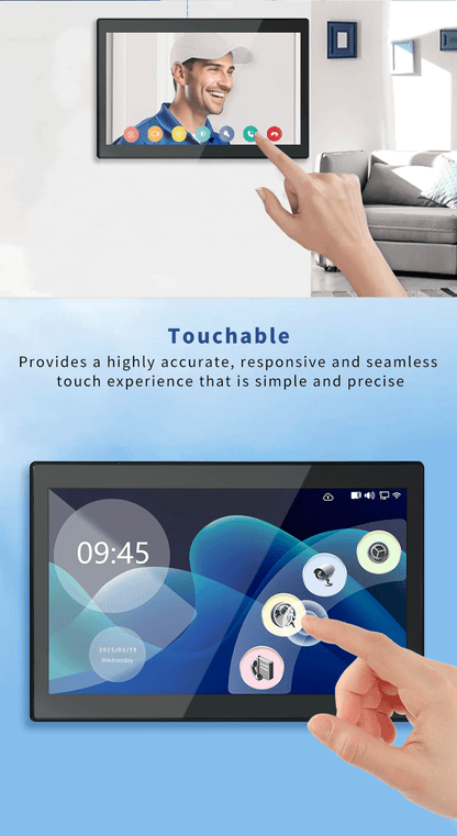 Anjielo Smart IP Dual Line Doorbell with 10 Inch Touch Screen Password IC Card Unlock 1080P Camera Video Intercom System