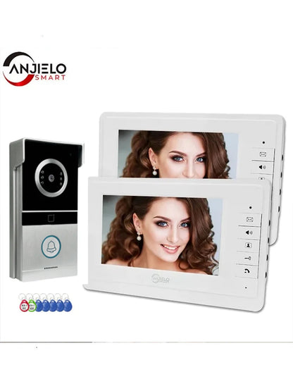 Anjielo Smart for Home Security 7 Inch TFT Color Wired Video Doorbell Intercom System