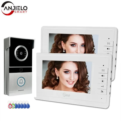 Anjielo Smart for Home Security 7 Inch TFT Color Wired Video Doorbell Intercom System