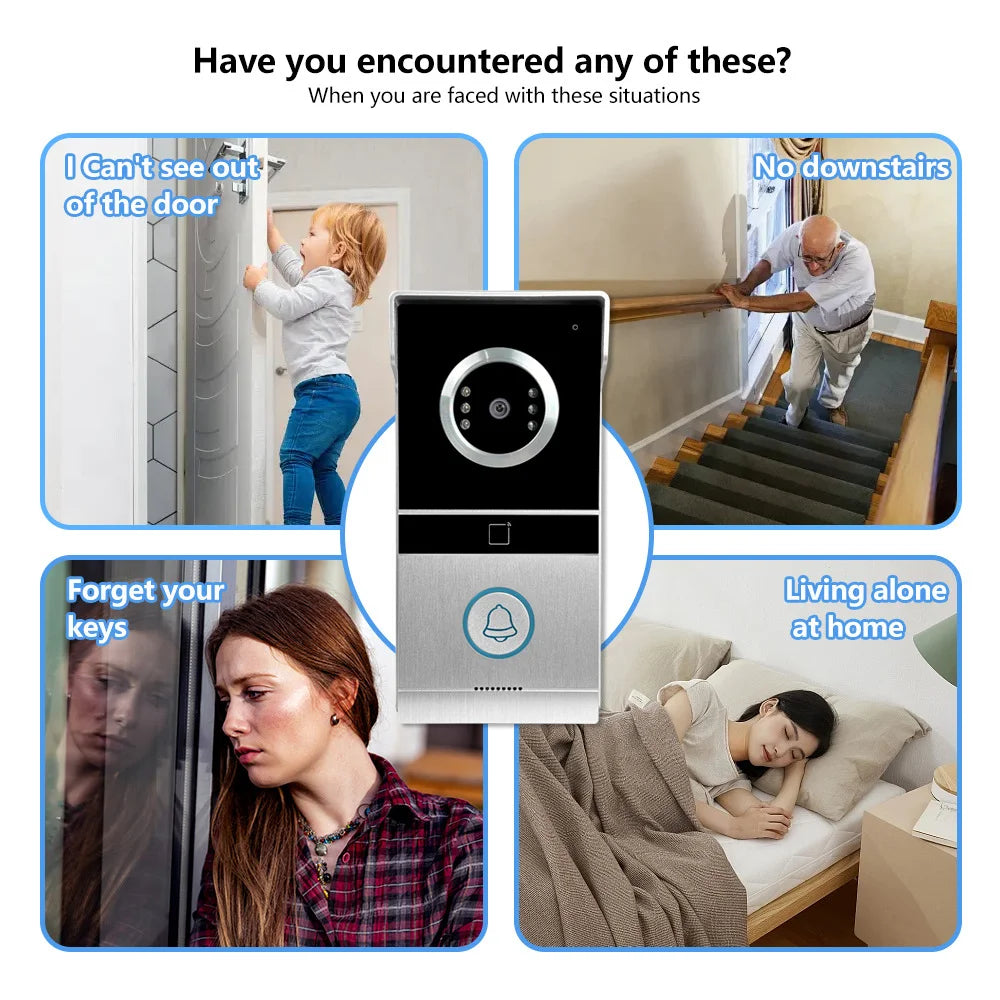 Anjielo Smart for Home Security 7 Inch TFT Color Wired Video Doorbell Intercom System