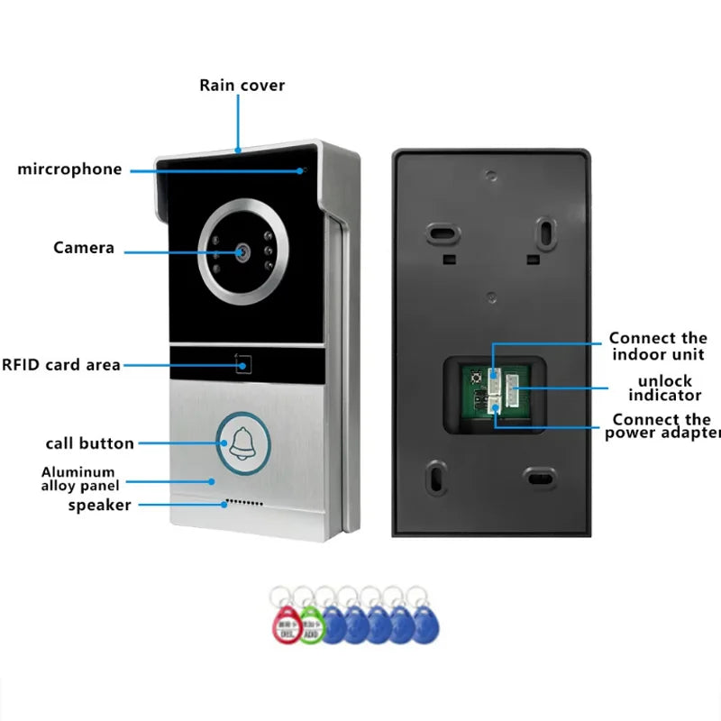 Anjielo Smart for Home Security 7 Inch TFT Color Wired Video Doorbell Intercom System