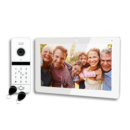 Anjielo Wireless WiFi Smart Video Intercom System Tuya Smart doorbell AHD Full Touch Screen with Wired Phone Talking One-Key Unlocking