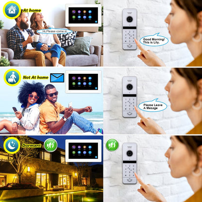 Anjielo Wireless WiFi Smart Video Intercom System Tuya Smart doorbell AHD Full Touch Screen with Wired Phone Talking One-Key Unlocking