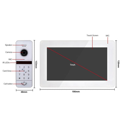 Anjielo Wireless WiFi Smart Video Intercom System Tuya Smart doorbell AHD Full Touch Screen with Wired Phone Talking One-Key Unlocking
