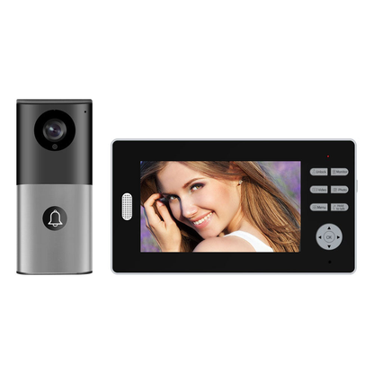 Anjielo 2.4Ghz Long Range Coverage 7 Inch HD 1080P Doorbell Wireless Video Intercom 2MP Door Phone Unlock Monitor 140° Home Security