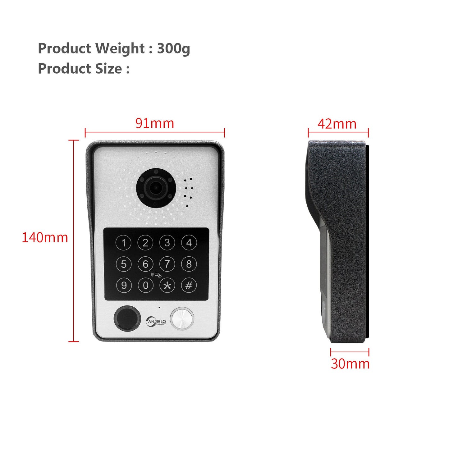 Anjielo Smart Tuya iDVR 1080P Smart Home Doorbell Large 15.6 Inch Video Intercom Control System WiFi Video 4 Split Screen IP Doorbell