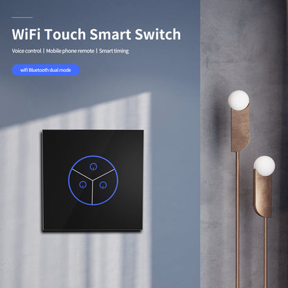 Anjielo Tuya WiFi Smart Wall Switch 1/2/3 Group Touch Smart Touch Sensor LED Light Switch Smart Home
