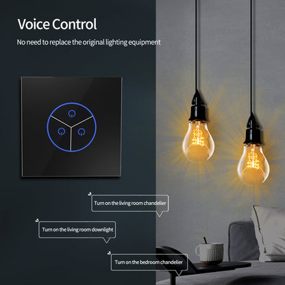Anjielo Tuya WiFi Smart Wall Switch 1/2/3 Group Touch Smart Touch Sensor LED Light Switch Smart Home